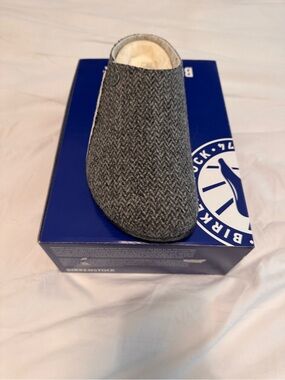 Birkenstock Gray Herringbone Wool Slip-On Clog